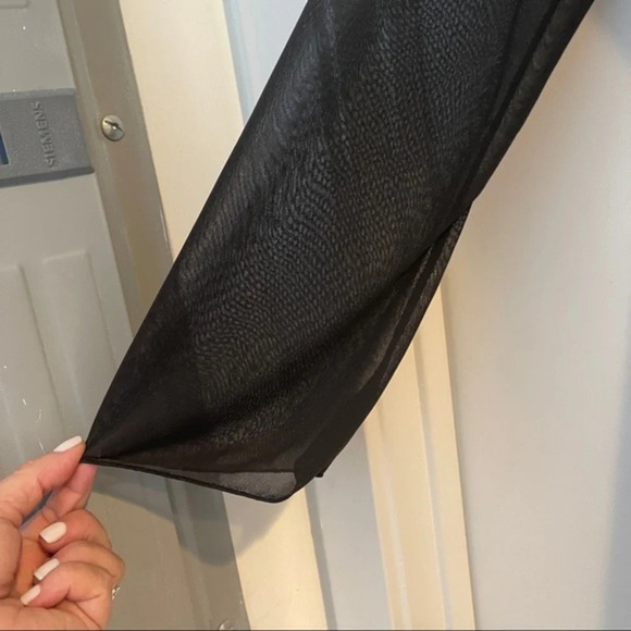 Vest top tunic 12 black mesh waist link Ange long sleeves - Picture 4 of 4